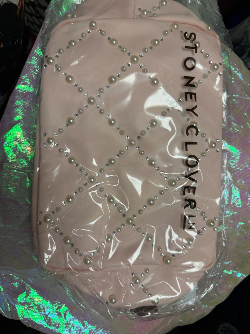 Stoney Clover Co. Blush Pink Pearl-Embellished Pouch Balletcore